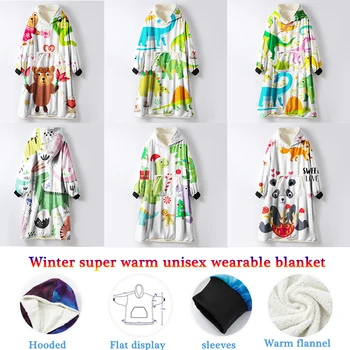 

Flamingo Sherpa Throw Hooded Blanket Cute Dinosaur Jurassic Plush Blanket vs Pink Lazy TV Blanket Christmas Gift for Adult Kids