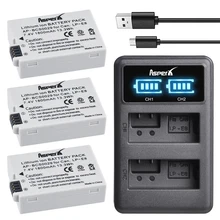 3Pc LP-E8 LP E8 LPE8 Li-ion Battery Camera Bateria + Dual USB Charger For Canon EOS 550D 600D 650D 700D Rebel T2i T3i T4i T5i