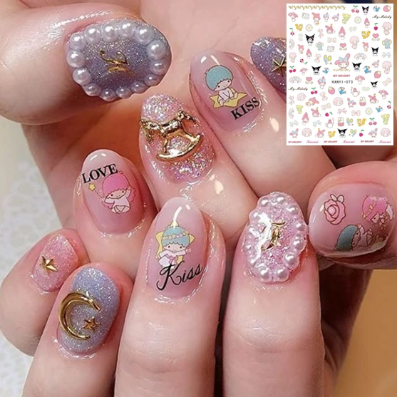 Hanyi series sakura flower HANYI 71 73 TWINSTAR стикеры 3d на ногти Nail Art Decal шаблон diy nail tool Decoration|Стикеры