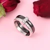 Fashion 2 Layers Black White Ceramic Crystal Wedding Rings For Women Wedding Jewelry Stainless Steel Rhinestone Engagement Gifts ► Photo 3/6