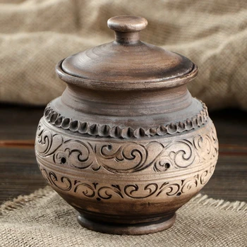 

Roasting pot "Noble" 0.5 l, engobe painting