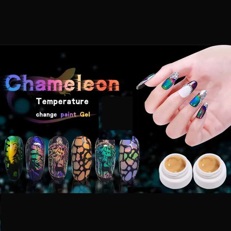 

Gel Varnish Nail Gel Polish 3ml Chameleon Temperature Color Changing Nail Polish Thermal Color Change UV Gel Lacquer Manicure