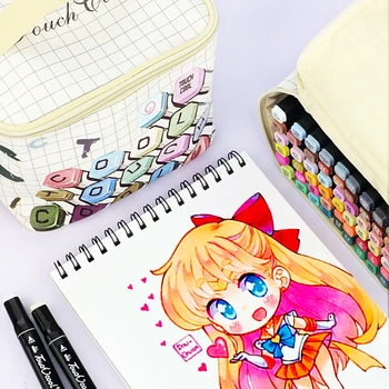 

Touchcool 30/40/60/80 Color Markers Manga Drawing Markers Pen Alcohol Based Sketch Felt-Tip Oily Twin Brush Pen Art Supplies