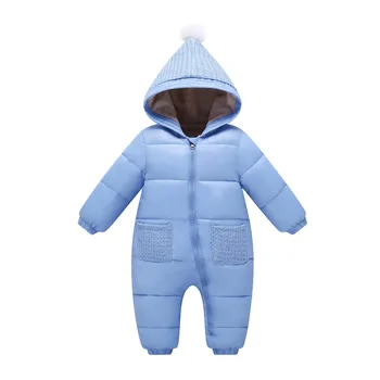 

2020 New Style Baby One-Piece Suit Autumn and Winter Children's Baby Fleece Romper Down Jacket Cotton-Padded Clothes Newborn