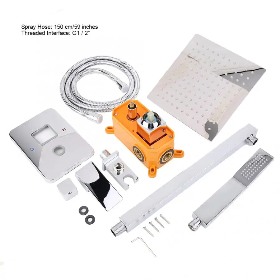 Смеситель для душа с 2 ручками варианта верхний комплект квадратный скрытый