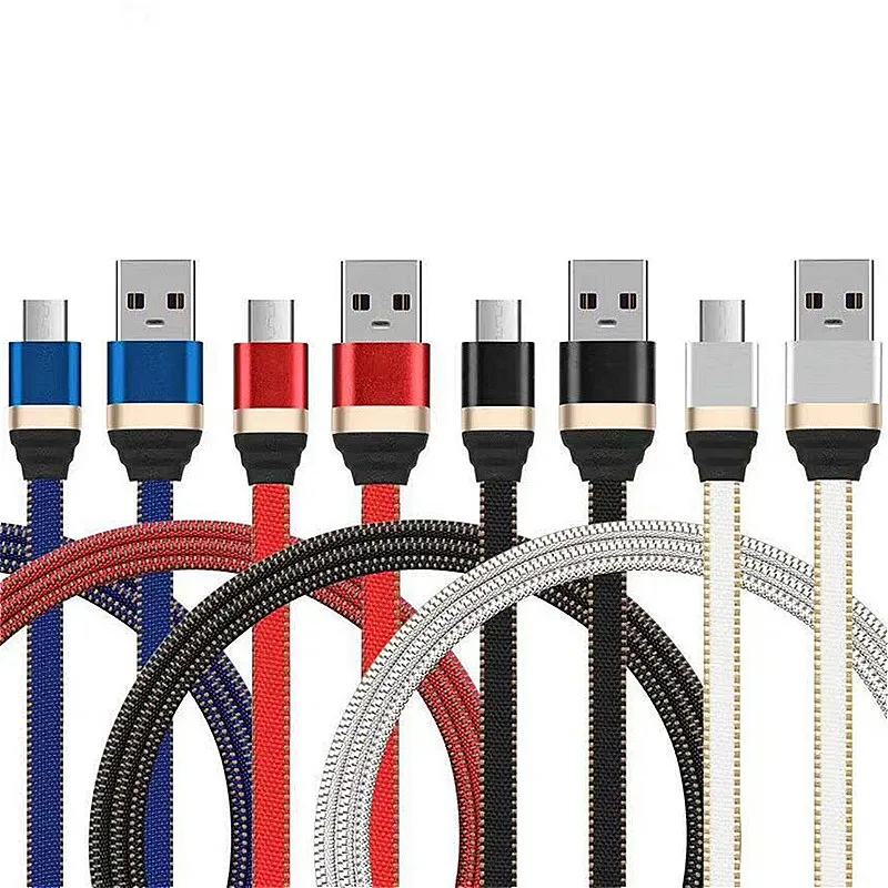 Сплав Разъем Типа C Micro USB кабель для samsung S9 Redmi Note 8 для Iphone 8 зарядный кабель 2.4A 1 м кабель для быстрой зарядки данных
