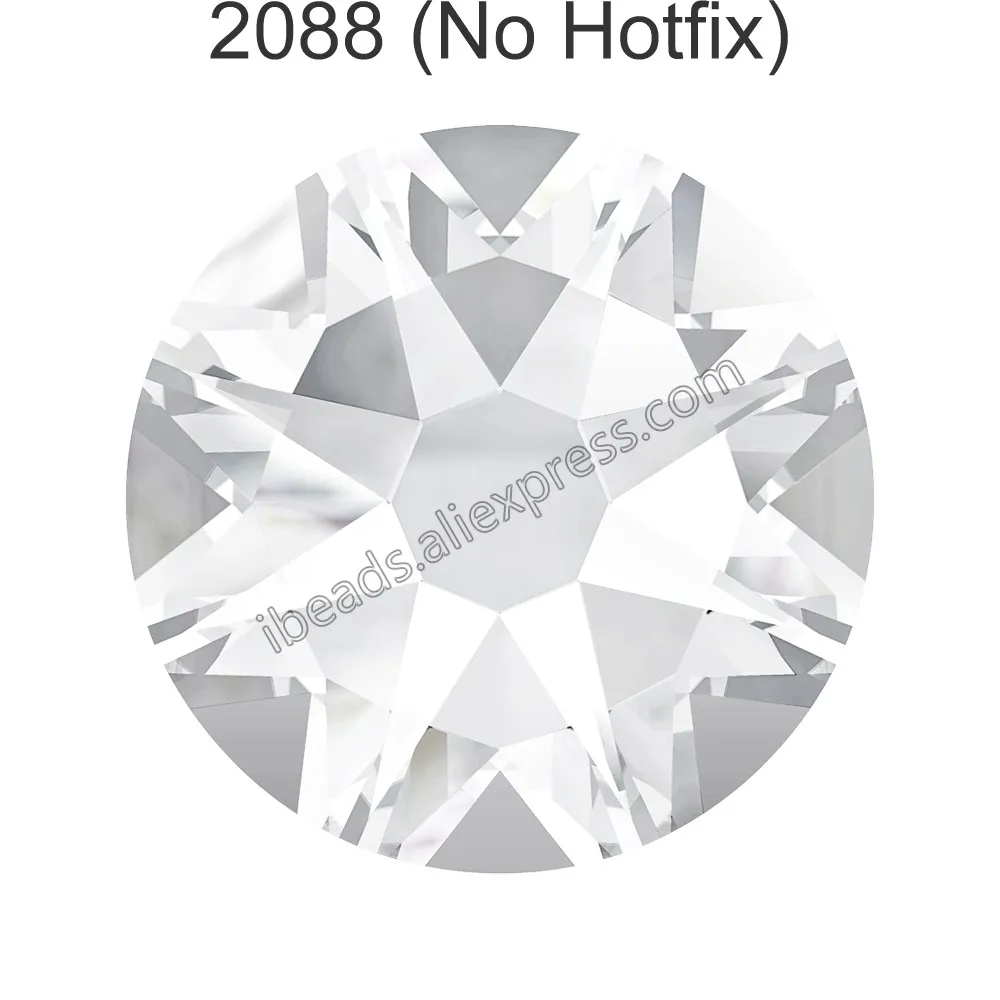 24 шт.) Оригинальные кристаллы Swarovski 2058 XILION 2088 XIRIUS Rose без горячей фиксации стразы с плоской задней частью для украшения ногтей - Цвет: Crystal 001 F