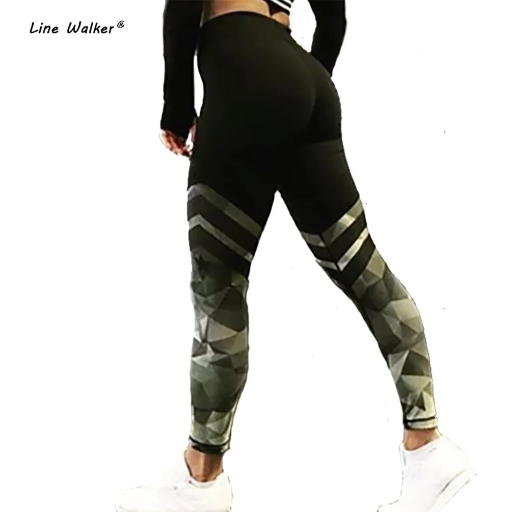 Женские эластичные брюки для занятий спортом с градиентным принтом, высокая талия, леггинсы для занятий фитнесом, пуш-ап, йогой, спортивная одежда, колготки