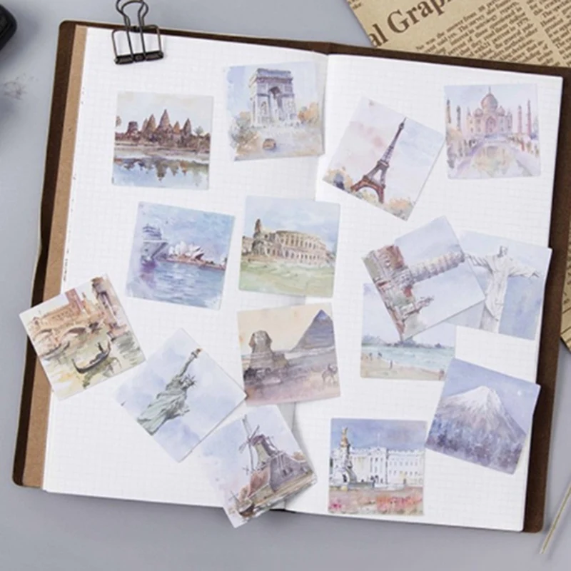 

45Pcs/Set Travel All Around The World Stickers Diary Sticker Scrapbook Decoration PVC Stationery Stickers