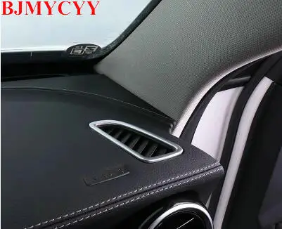BJMYCYY 2 шт. нержавеющая сталь Крышка вентиляционного отверстия кондиционера отделка для Mercedes Benz GLC C Класс W205 C180 C200 C250 C300 C400