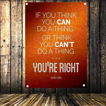 

Motivational Flags & Banners for Classroom & Office Decorations, Inspirational Quote Wall Art, Posters for Girls & Teens Decor H