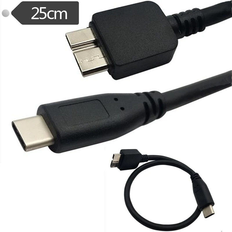 Горячая 3C-USB-C к Micro-USB, USB 3,0 type C к Micro-B(Micro-USB) кабель в черном 25 см для WD My Passport