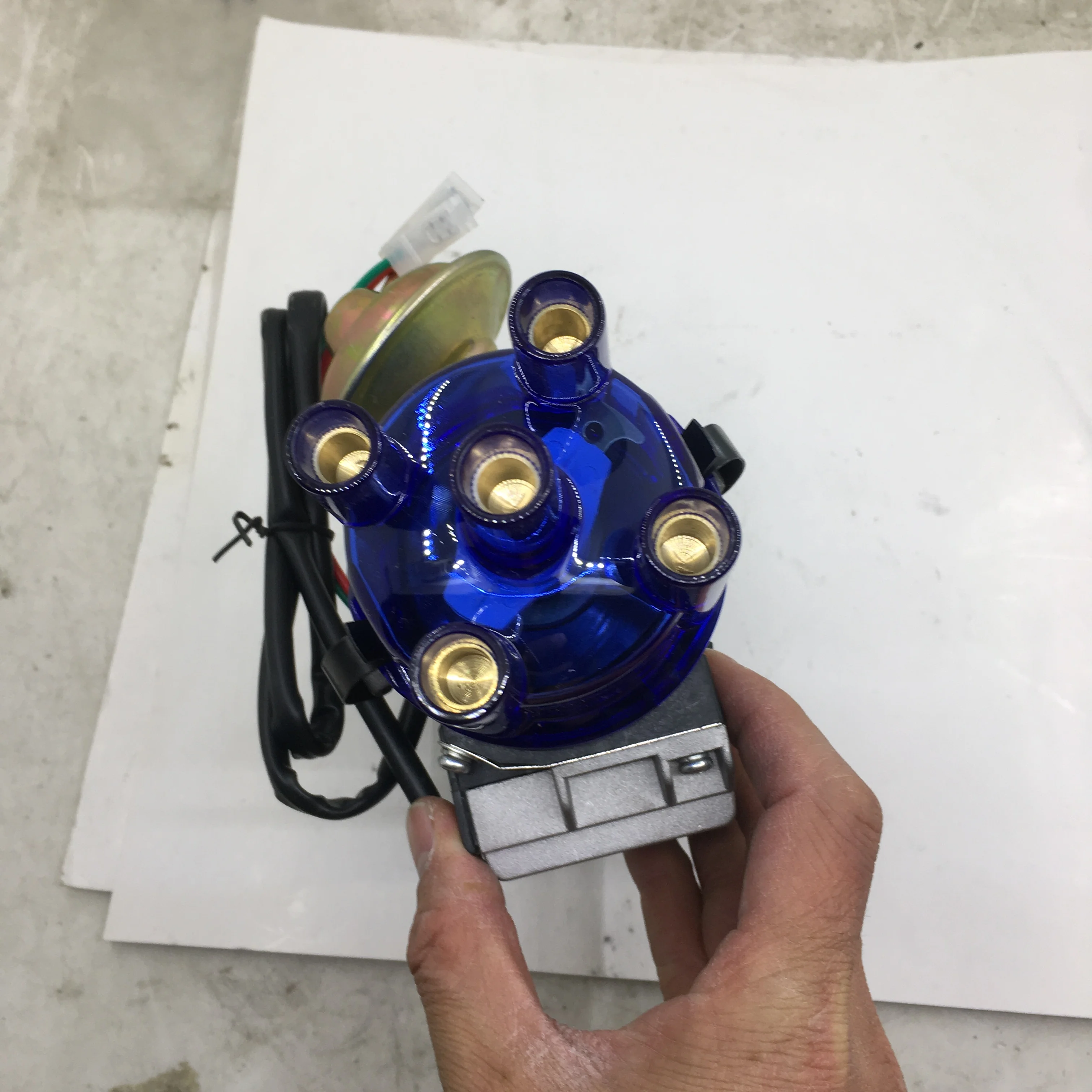 SherryBerg complete distributor for Empi 9437 Electronic All-in-One Vacuum Advance Distributor for VW Aircooled Engine blue cap
