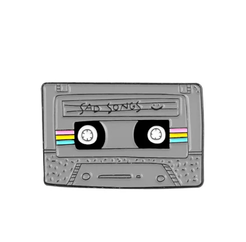 Новая поп цветная музыкальная коллекция Металлическая Булавка С мультяшным диском CD кнопка с буквенным выражением эмалированная продукция Ювелирная брошь подарок - Окраска металла: style 1