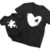 Funny Family Matching T-Shirt Mommy and Me Outfit Heart Puzzle Piece Mother and Daughter Son Tops Mama and Mini Baby Bodysuits 1