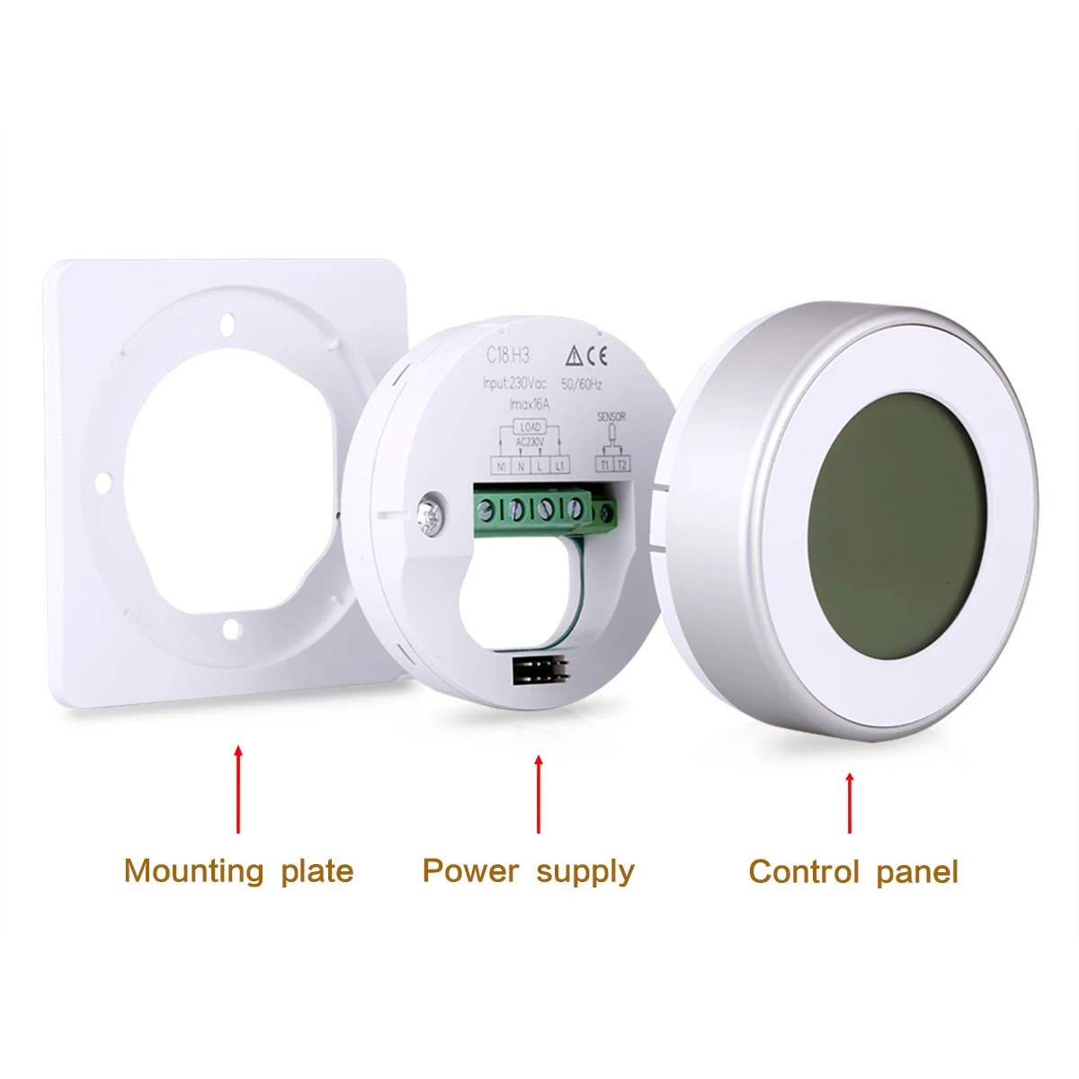 BYC18.GH3 LCD Display Thermostat Household Display Thermostat Floor Heating Weekly Room Temperature Controller Thermoregulator