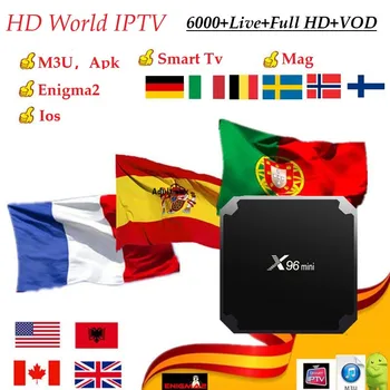 

Europe IPTV Box X96 mini Android TV Box with 6000+ live 1 Year IPTV France UK Arabic Africa Portugal football Smart IP TV Box