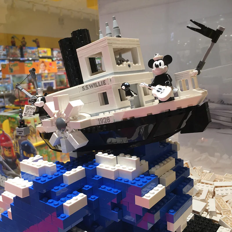 Pаспродажа Идеи 2019, серия фильмов, пароходик, Вилли, строительные блоки, кирпичи, Детские DIY игрушки, совместимые с LegoGELI 21317, игрушки для девочек