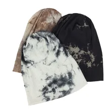 Модный вареный хлопок шапки с гофрированной резинкой шапки и кепки для женщин мужчин Осень Зима вязаная глубокая шапки женские простые Skullies Gorras