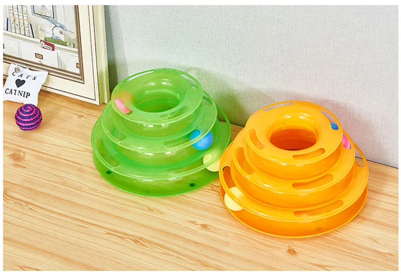 3 Levels Pet Cat Toy Tower Tracks Disc Interacitve Cat Toys Ball Training Amusement Plate Cat Tracks Toys For Cats Kitten jouet