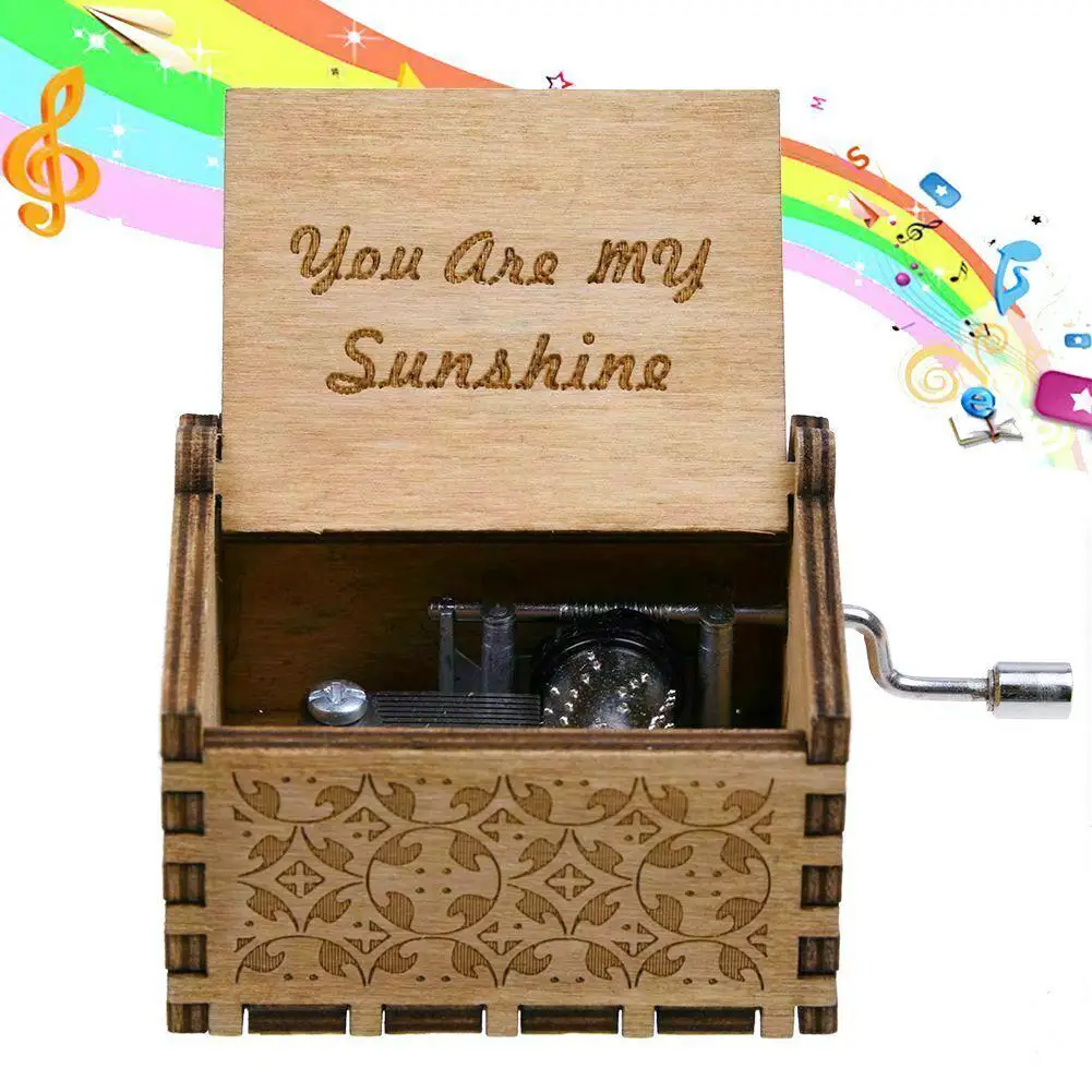 Рождественский подарок ручной работы Классическая Музыкальная Коробка ручная деревянная музыкальная шкатулка you are my sunshine crafts# EW