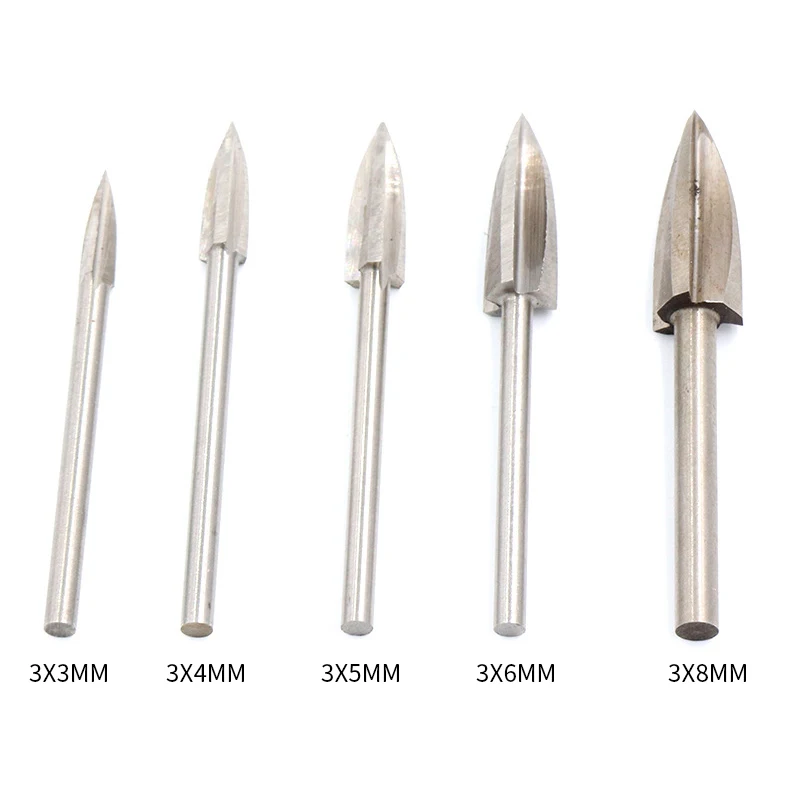 

Wood Carving and Engraving Drill Bit Milling Cutter Carving Root Tool Three Blades Carving Drill 3-8mm