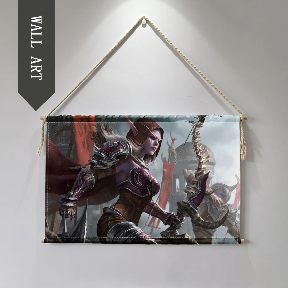 World of Warcrafts Sylvanas Jain Подвесной Настенный художественный плакат Настенные картины для гостиной ткань свиток живопись cuadro decorativo - Цвет: 16