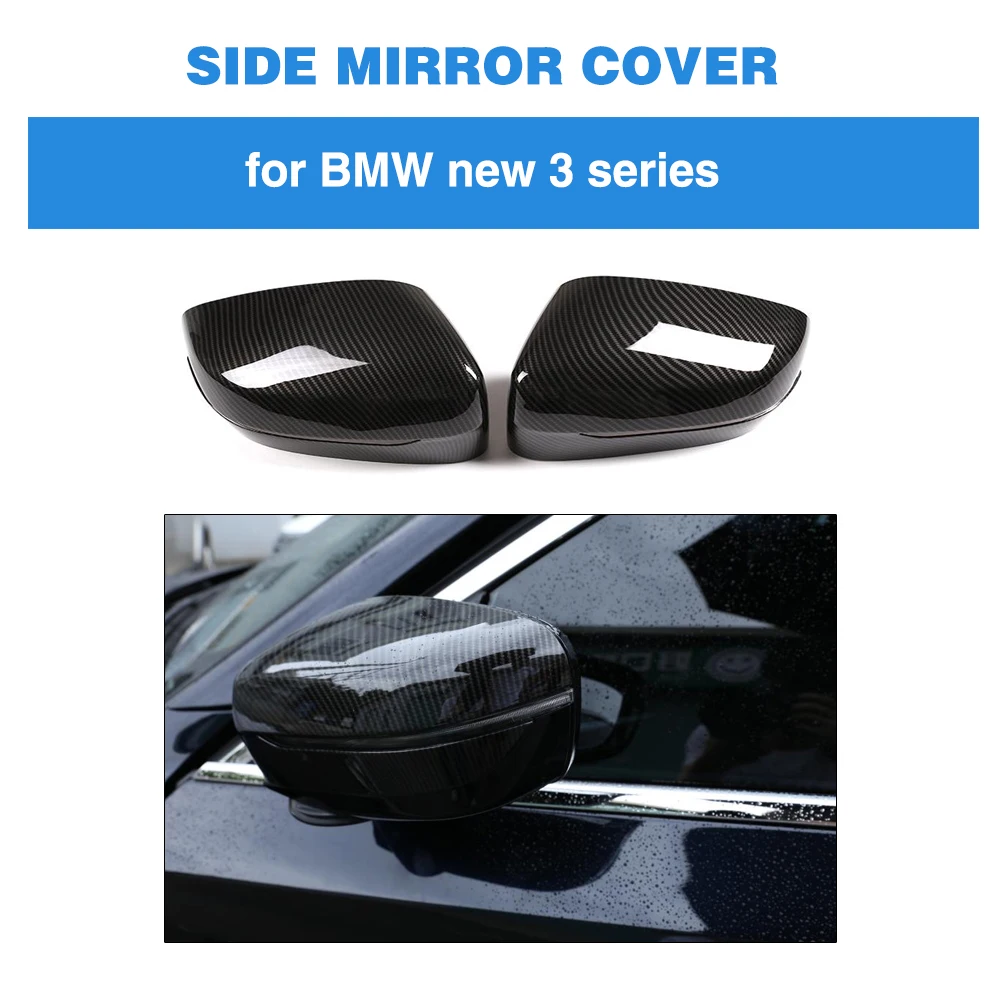 

Rear View Mirror Cover Caps for BMW 3 Series G20 G21 2019 Side Mirror Cap Add On Style Carbon Look / Gloss Black