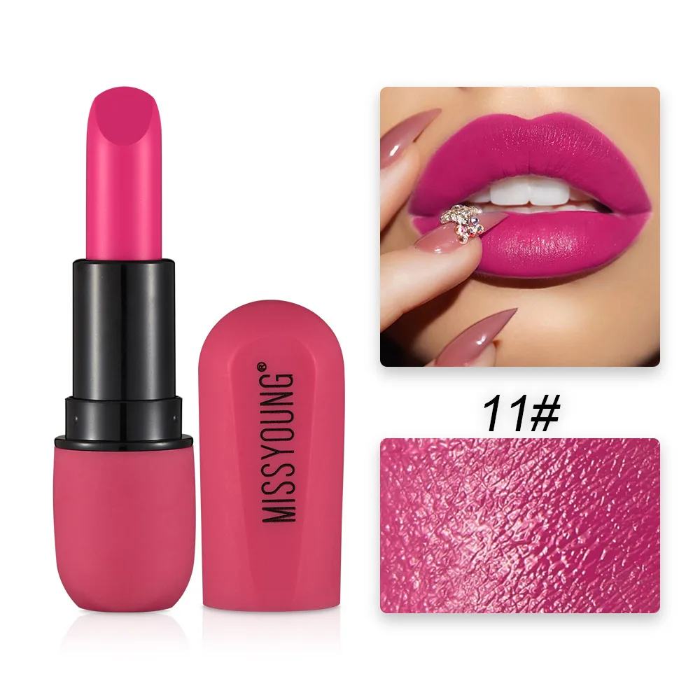 New Fashion Sexy Charming Red Lipstick Matte Waterproof Velvet Lip Stick 12 Colors Pigments Makeup Matte Lipsticks Beauty Lips - Цвет: 11