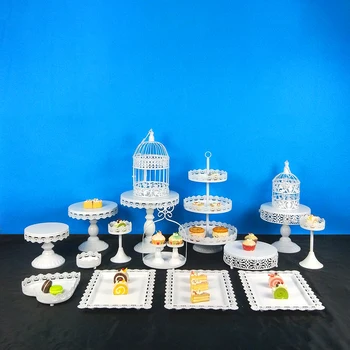 

Tobs Cupcake Stand White Mental Cake Stand Set With Lace Edge For Wedding Birthday Party Afternoon Tea Baking Tools