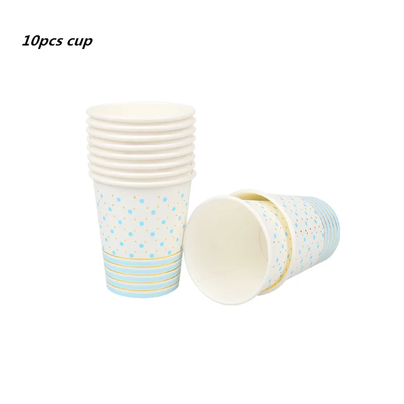 10pcs cup 20 шт./лот золотые Красочные вечерние бумажные салфетки 10 шт. тарелка чашки мультфильм день рождения украшения на Рамадан для девочек - Цвет: 10pcs cup