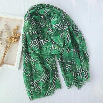 

silk Scarf summer national wind manager towel cotton scarf peacock green printed gauze shade beach towel female sunscreen shawl