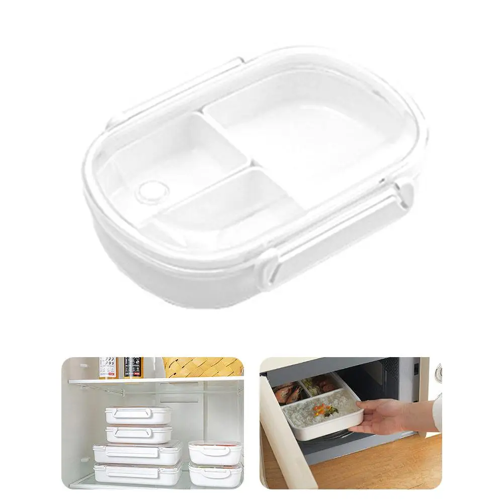 Разделенная коробка для обеда для сохранения свежести, контейнер для хранения продуктов, кухонные крышки, герметичный холодильник, контейнер для приготовления пищи - Цвет: 490ml