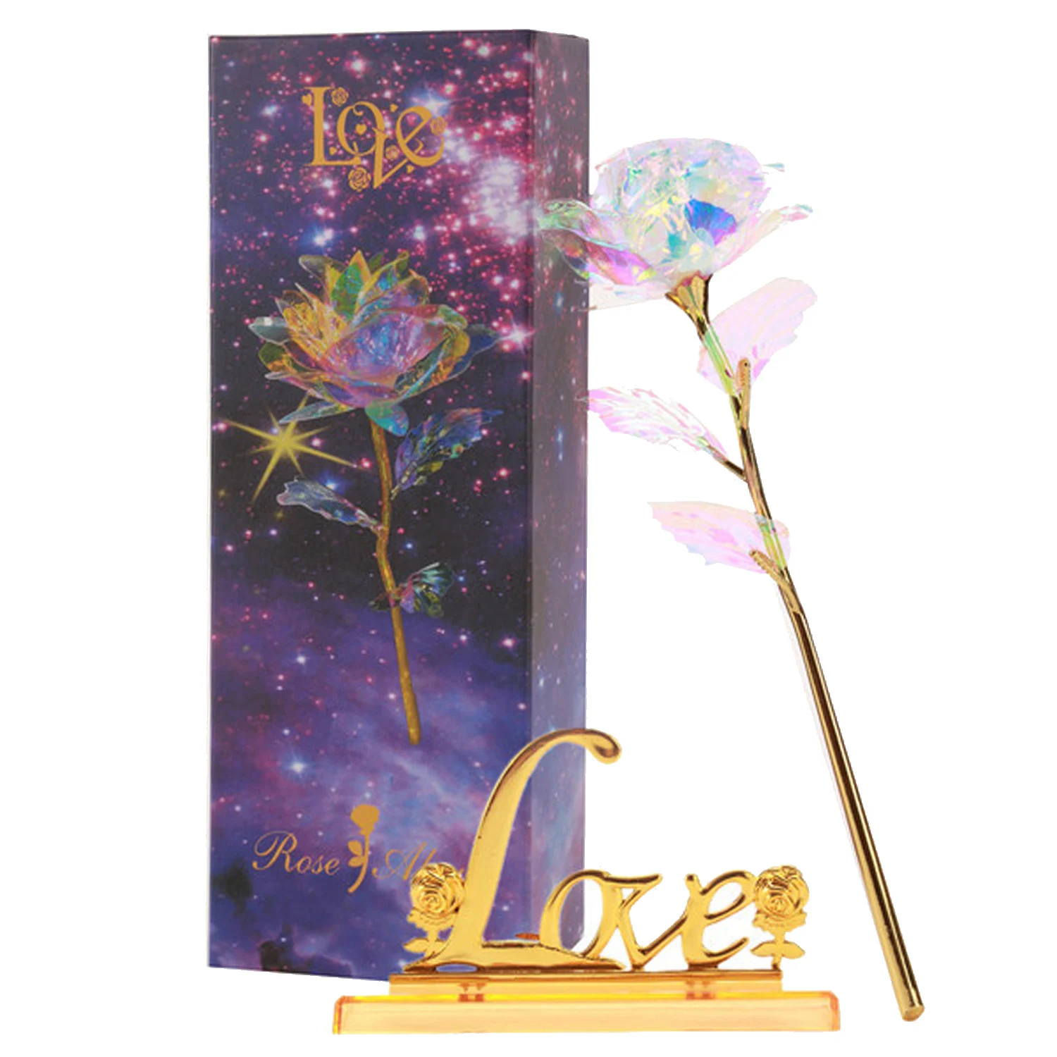Style B Besegad искусственная Роза 24K Золотая фольга Красочные розы цветы подарки на день Святого Валентина день рождения, День Благодарения День Матери - Цвет: Style B