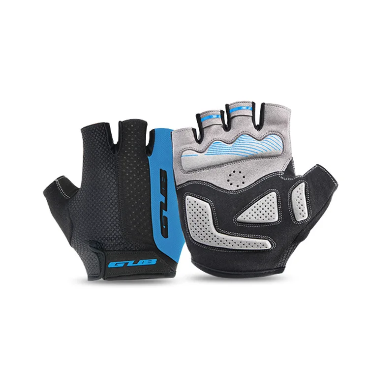 Black Blue Gub 2099 силиконовые короткие перчатки для езды - Цвет: Black Blue