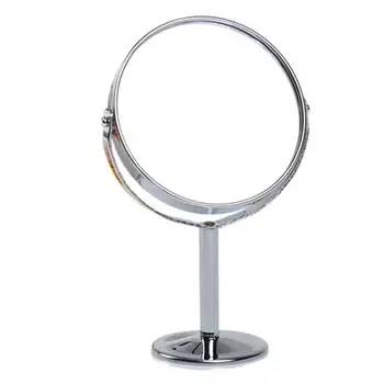 

Korean Metal Mirror Makeup Mirror Dressing Mirror Desktop Rotating Mirror 1:2 Magnification Function Makeup Mirror