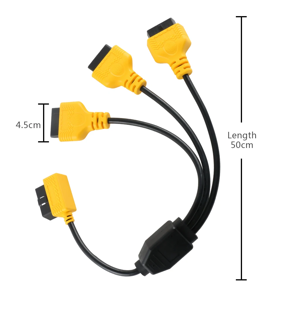 AUTOOL OBD2 разделительный Тестовый Кабель OBD 2 удлинительные Y кабели 1 до 3 конвертер адаптер провода 50 см J1962M до 3-J1962F OBD2 удлинитель сплит-шнур