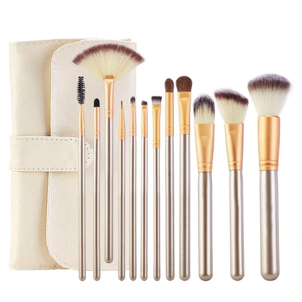 

2018 12Pcs Professional Makeup Brushes Set Powder Blush Foundation Eyeshadow Make Up Fan Brushes Cosmetic Kwasten Sets