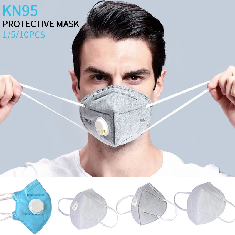 

KN95 Dust Masks N95 Respirator Air Filter Gas Mask Protective Kf94 Ffp3 Face Mouth Mask Wholesale Dropshipping