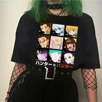 

2020 Hunter X Hunter Tshirt Men Short Sleeve Killua Zoldyck T-shirt Crew Neck Fitted Soft Cotton Anime Manga Tee Shirt Clothes