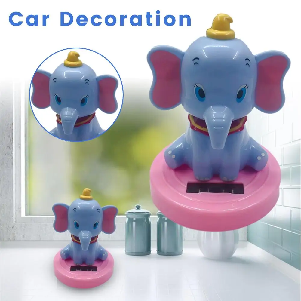 Animal Swinging Solar Powered Dancing Elephant Solar Powered Dancing Toys Car Decor Kids Toys Gift 