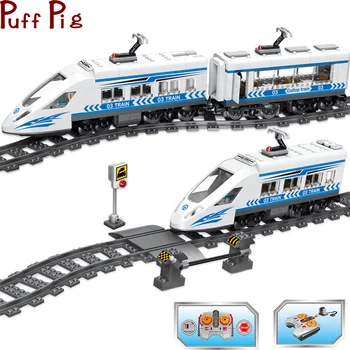 

583PCS RC Track Rail Trains Building Block Technic High-speed Rail DIY Bricks City Remote Control Toys for Children Boy