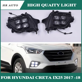 

LED Daytime Running Light South American version fog DRL with yellow turning signal lamp DRL For Hyundai Creta IX25 2017 2018