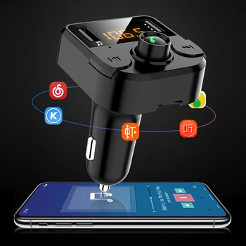 

New with FM transmitter Bluetooth Dual USB car charger hands-free FM modulator car phone charger for