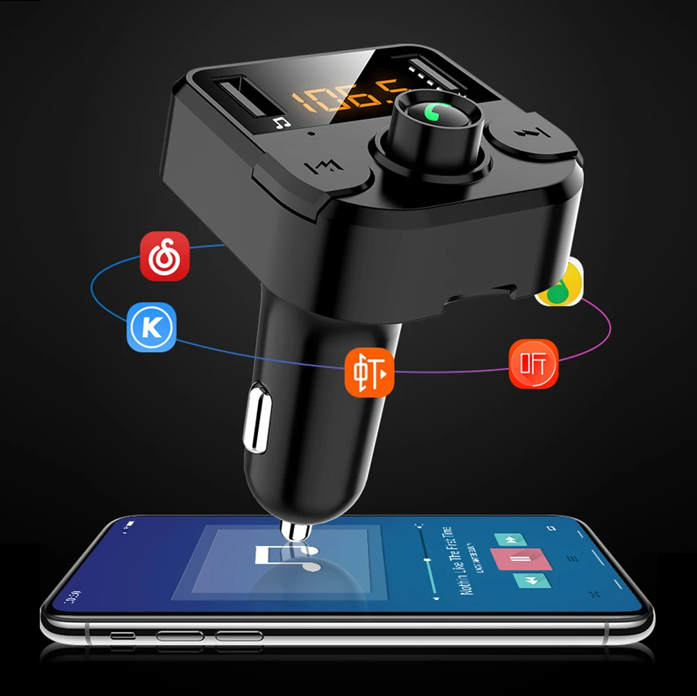 С fm передатчиком Bluetooth Dual USB Автомобильное зарядное устройство hands free FM модулятор