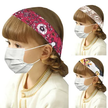 

Children Button Headband Mask Holder Wearing a Yashmak- Protect Ears With Headwear mask Holder Band Scarf headscarf sports