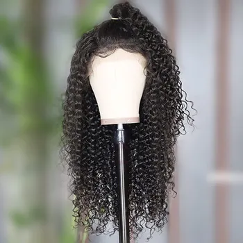 

150% density 13x4 long Curly Wig Lace Front Human Hair Wigs For Women Black Color Remy Brazilian Hair Wigs Slove rosa