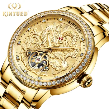 

KINYUED Men Mechanical Wristwatches Fashion Automatic Waterproof Watches Men Sport Stainless Steel Clock Male Relogio Masculino