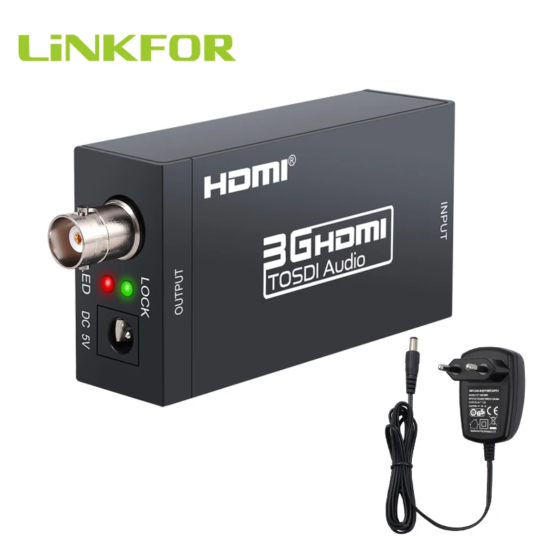 LiNKFOR HDMI к SDI HD аудио видео конвертер HDMI к адаптер SDI поддержка 1080P для камеры домашнего кинотеатра