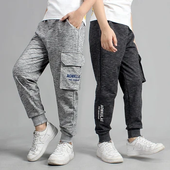 

New Pants For Boy Letter Cotton Sweatpants Boy Casual Cargo Pants For Children Fashion Teenage Kid Sport Pants For Boy 4-14 Year